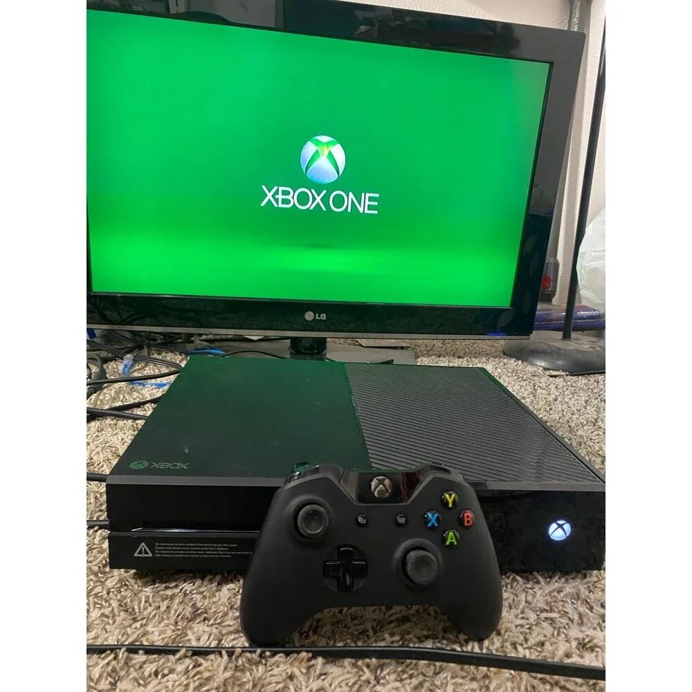 Microsoft Xbox One 1TB Black Console with Controller & Cords Tested And Working